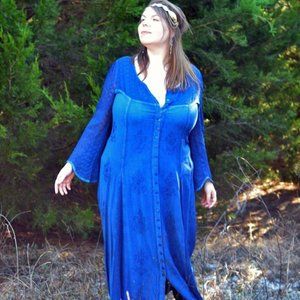 HolyClothing Jonella maxi blue rayon 1X dress